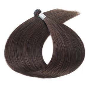 Genius 100% Remy Human Hair Hand-<b>Tied</b> Weft Extensions #2C Chocolate <b>Brown</b> 22-28 Inches One Donor - Product Image 1
