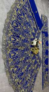 Venta al por mayor de diseño personalizado nupcial boda Lehenga Choli, bordado étnico indio Ghagra Choli, desgaste del partido Crop Top Lehenga Set - Product Image 3