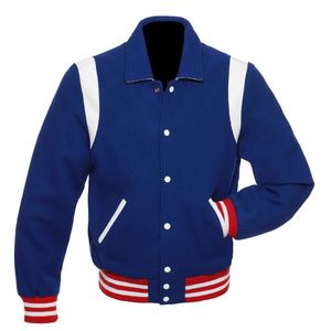 Chaquetas universitarias directas de fábrica de alta calidad para hombre, abrigos con capucha de tela de lana de invierno, chaqueta de béisbol universitaria bordada para hombre - Product Image 1