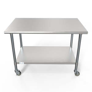Table de travail en acier inoxydable 304 de qualité 18, 30 x 48, avec roulettes, certifiée NSF, CT3048-18C, pour cuisine commerciale - Product Image 6