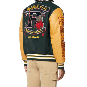 Parches bordados personalizados chaqueta de cuero Varsity Letterman para hombres 2024 nuevo diseño chaqueta personalizada completa - Product Image 5