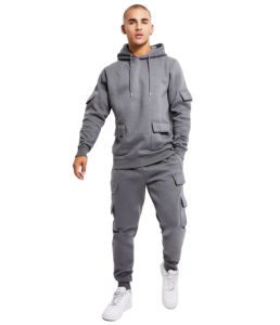 Ensemble de survêtement unisexe pour homme, coupe classique, poids lourd, décontracté, avec sweat-shirt et pantalon de survêtement en molleton 100% coton - Product Image 1