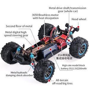 Coches RC sin escobillas F21A, escala 1/10, 4WD, 2,4 Ghz, camión de Control remoto, coches RC rápidos, 75 MPH, velocidad máxima, RTR, coches todoterreno, juguetes RC, regalos - Product Image 6