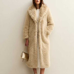 Dernières vestes pour femmes en gros de haute qualité, sur mesure, OEM, manteau long en peau de mouton d'hiver avec col en fourrure de renard, élégant et tendance - Product Image 1