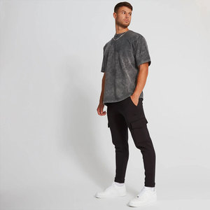 T-shirt délavé à l'acide pour hommes en gros Streetwear Hip Hop Stone 100% coton T-shirts Personnaliser T-shirt vintage - Product Image 6