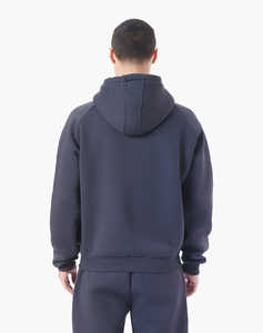 Vêtements de sport surdimensionnés de haute qualité 100% coton Streetwear pull manches raglan teint uni motif solide sweats à capuche respirants hommes - Product Image 2