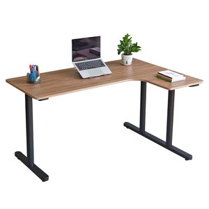 Escritorio Esquinero en Forma de L de Diseño Minimalista TIO HBTO017, 140x100cm, Tablero Integrado de Madera Contrachapada, Patas Ergonómicas de Hierro - Product Image 1