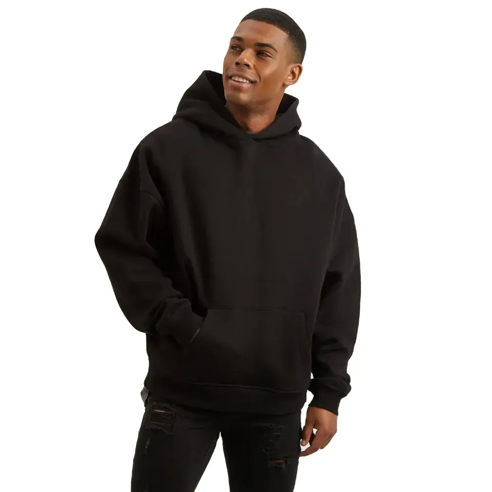 High quality wholesale men pull over hoodie blank custom design thick fleece pull over hoodies for men Hot Sales Men's Pullover