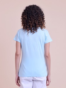 Camiseta de media manga con cuello redondo estampada elegante y elegante, LONA DE MODA cómoda para ropa informal de verano, suministro ODM - Product Image 6