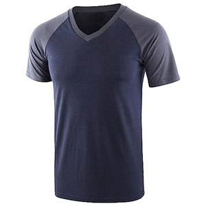 Camiseta de verano para hombre, nueva camiseta con cuello en V, manga corta, 100% algodón, Color sólido, poliéster/Material de algodón - Product Image 5