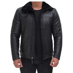 Veste en cuir marron pour hommes à la mode 2024 de qualité supérieure-Vestes en cuir d'agneau véritable pour hommes Veste en cuir coupe-vent pour hommes - Product Image 6
