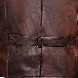 Gilet classique sans manches en cuir de vache véritable pour homme, gilet à la mode - Product Image 5