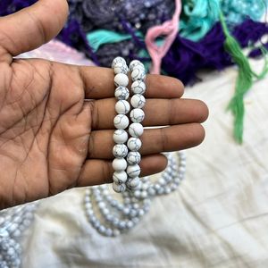 Cuentas de turquesa blancas naturales de 8mm, piedras preciosas sueltas para hacer joyas, 45 piezas con poder curativo de cristal energético - Product Image 3