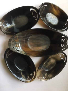 Tazón de Cuerno de Búfalo Pulido de Dos Tonos Hecho a Mano, Vajilla Clásica Ecológica para Fiestas, Cena, Agua, Fruta, Ensalada, Sopa - Product Image 2