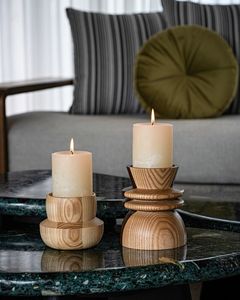 Below HOLDER WOODEN <b>CANDLE</b> <b>STAND</b> MODERN LUXURY STYLE for HOME and CHRISTMAS DECORATION BEST SELLING PILLAR HOLDER - Product Image 4