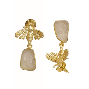 Aretes de Aro de Latón al por Mayor, Piedra Semipreciosa Natural, Acabado de Latón Satinado, Diseño Único, Calidad de Exportación al por Mayor - Product Image 3