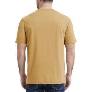 100% coton T-shirt pour hommes coupe ample imprimé 2025 nouveau gros été coton T-shirt hommes couleur unie Simple T-shirt hommes - Product Image 2