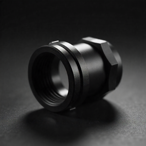 ข้อต่ออะแดปเตอร์หมุน12AN 10AN 8AN อลูมิเนียมพื้นผิวชุบโอริงแบบตรงสีดำ - Product Image 1