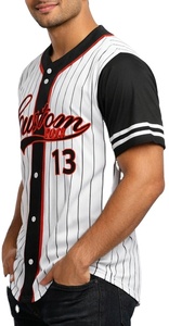 Camiseta de béisbol personalizada para hombre – Camiseta de equipo con nombre y número personalizados, ropa deportiva a rayas - Product Image 3