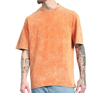 เสื้อยืดสำหรับผู้ชายฟอกสีลายกรดเสื้อผ้าแนวสตรีทเสื้อยืดผ้าฝ้ายฟอกสีกรดแบบ100% ได้ตามต้องการ - Product Image 1