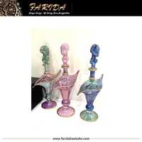 Flacons de parfum uniques en verre soufflé à la main, cristaux égyptiens de designer, couleurs douces, bouchon en verre gravé à l'acide doré
