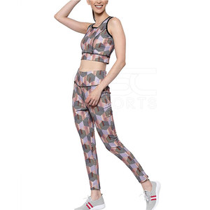 Conjunto de Yoga de Talla Grande con Diseño Personalizado, Cintura Alta, Tejido Transpirable de Secado Rápido, 2 Piezas, Precio al por Mayor - Product Image 4