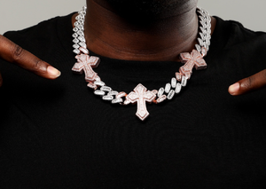 Hip Hop 8mm Iced Out Miami Collar de cadena de eslabones cubanos 925 Plata Rosa Chapado en oro VVS Moissanite Diamante Joyería fina para hombres - Product Image 6