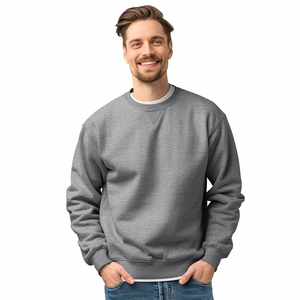 Sweat-shirts respirants pour hommes en tissu de coton uni de haute qualité 300 GSM, sweat-shirts vierges pour hommes de vente chaude - Product Image 5