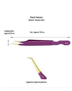 Pince à épiler en acier inoxydable violet pour extension de cils Volume Lash Set d'instruments de beauté manucure - Product Image 5