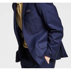 Giacca da Completo Blu da Uomo Bar III, Vestibilità Slim, Resistente alle Pieghe, in Lana, Taglia 44 - Solo Giacca - Product Image 3