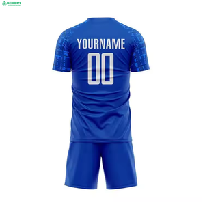 Maillot de football personnalisé à coupe ajustée, respirant, col en V, manches courtes, séchage rapide, polyester, sublimation, design rétro, uniforme d'équipe - Product Image 4