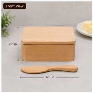 Wood Salt Box With Lid 4.3 In X 2.0 In Durable Handmade Wooden <b>Container</b> For Kitchen Use - Product Image 1