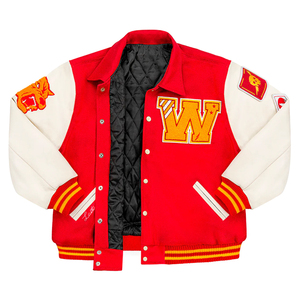 เสื้อโค้ทขนสัตว์สีดำสำหรับผู้ชายดีไซน์ดั้งเดิมแขนเสื้อหนังและเบสบอล - Product Image 5