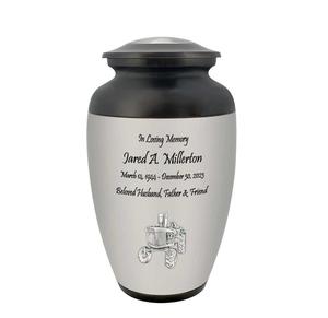 โกศบรรจุอัฐิสำหรับผู้ใหญ่ รูปทรงรถไถนา สำหรับชาวนา งานเกษตร  พร้อมสลักชื่อได้  วัสดุอะลูมิเนียม  สำหรับงานศพ - Product Image 5