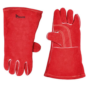 Custom Logo Leather Work Safety Gloves Heat Resistant Welding Gloves for Industrial Mechanical and Factory Use - Product Image 4