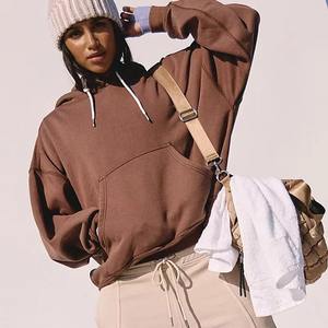 Sudadera con capucha informal de gran tamaño para mujeres y hombres, ropa de calle personalizable Unisex, sudadera de peso pesado con tela de algodón suave - Product Image 1