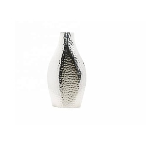 Modern Hammered Metal <b>Vase</b> Metal Modern Table <b>Vase</b> Handmade Metal <b>Vase</b> With Silver Finish Also Available in Different Finish - Product Image 4