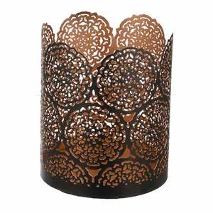 Elegant Floral Metal Cut Iron Cylindrical Handmade Votive <b>Lanterns</b> <b>Candle</b> Holders Stylish Home Christmas Wedding Events - Product Image 6
