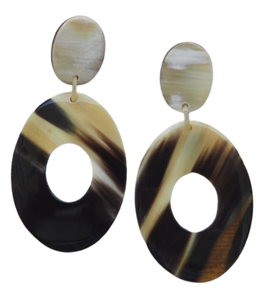 Pendientes de cuerno de búfalo chapados en oro de alta calidad, diseño colgante de moda, perlas de gran venta, regalo de moda de artesanías de lujo - Product Image 5