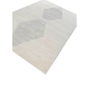 Tapis Zuri en laine et soie de bambou noué à la main, motif géométrique, rectangulaire, pour salon, à poils longs, AIWB-3069 - Product Image 2