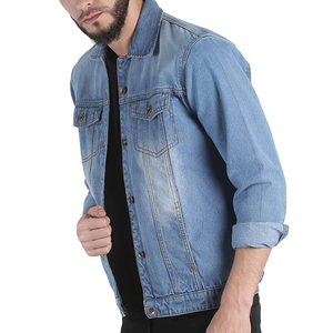 Wholesale Custom Men's New Fashion High Street Style Denim <b>Jacket</b> Breathable <b>Waterproof</b> Stand Collar <b>Winter</b> Cotton Lining - Product Image 4