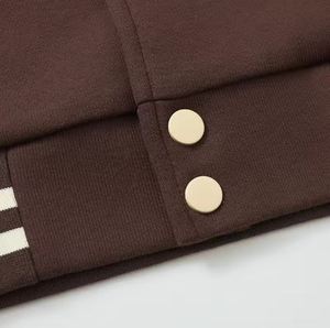 Alta calidad algodón bordado peso pesado moda Casual botón chaquetas de invierno hombres Varsity CollegeBaseballjacket para hombres - Product Image 3