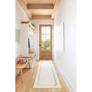 Marlowe Ivory Rainbow Kilim <b>Rug</b> Handmade Flatwoven Polyester Carpet for Living Room Abstract Pattern for Hallway Use - Product Image 1