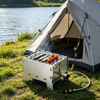 Barbecue portable pliable pour le camping en plein air, réchaud à gaz au design minimaliste pour caravane et camping-car