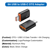 Adaptor USB C ke USB JAYA Berkualitas Tinggi dari Bahan Aluminium Alloy, Dapat Disesuaikan dengan Logo/Kemasan/Warna/Gaya