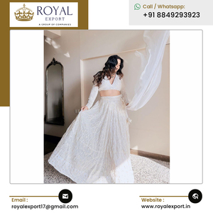 ผ้าทอลายพื้นเมือง lucknowi ใหม่ georgette lehenga choli พร้อมลำดับและงานปัก - Product Image 4