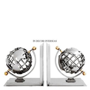 Sujetalibros de diseñador de globos con estilo únicos recubiertos de polvo de color negro y chapado en oro de proveedor indio a precios al por mayor - Product Image 3