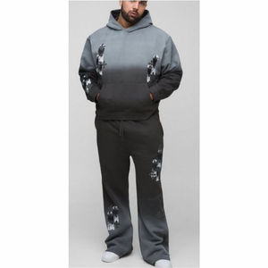 Pantalon évasé avec logo personnalisé Survêtements amples de haute qualité Survêtements techniques en polaire respirante pour hommes Vente en gros OEM - Product Image 1
