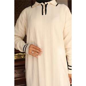 เดรสไหมพรมยาวทรงลำลองประดับกระดุมสีดำ ดีไซน์หรูหราทันสมัย ผลิตตามแบบ ODM ไซส์ XS ถึง 5XL พร้อมซิปตกแต่งและดีไซน์ผ่าข้าง - Product Image 6