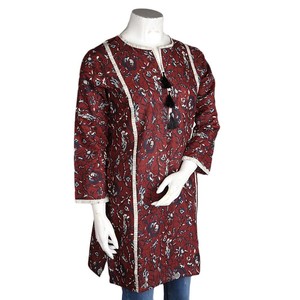 Kurti estampado para mujer - Marrón oscuro - Product Image 1